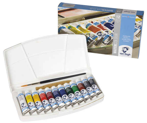 Royal Talens – Van Gogh Akvarelkasse med 12x 10 ml, Standardfarvetoner