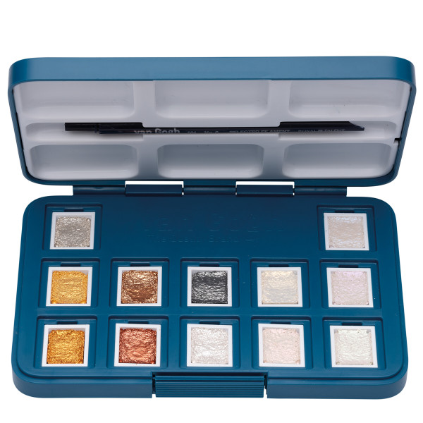 Royal Talens – Van Gogh Pocket Box med 12 ½ brikkerMetalliske-/interferensfarvetoner