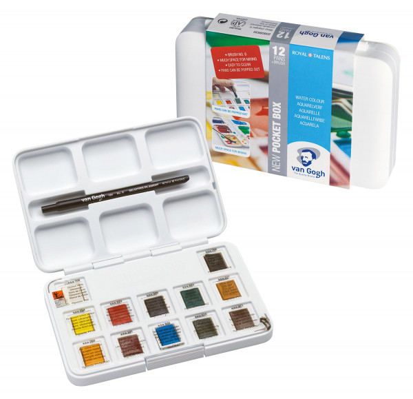 Royal Talens – Van Gogh Pocket Box med 12 ½ brikkerStandardfarvetoner