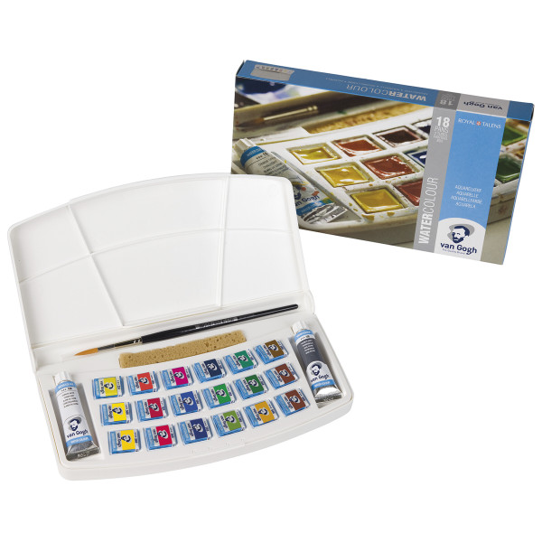 Royal Talens – Van Gogh Akvarelkasse med 18 ½ brikker