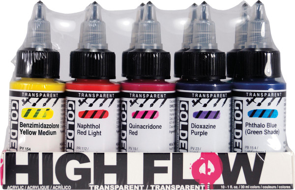 Golden High Flow Acrylics Transparent Colors Set