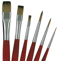 Da Vinci College-Öl-/Acrymlmalpinsel-Set | 6 Pinsel